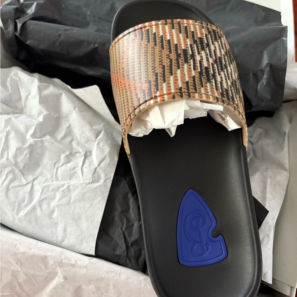 Burberry Black and Brown Sandals with Sleek Design
